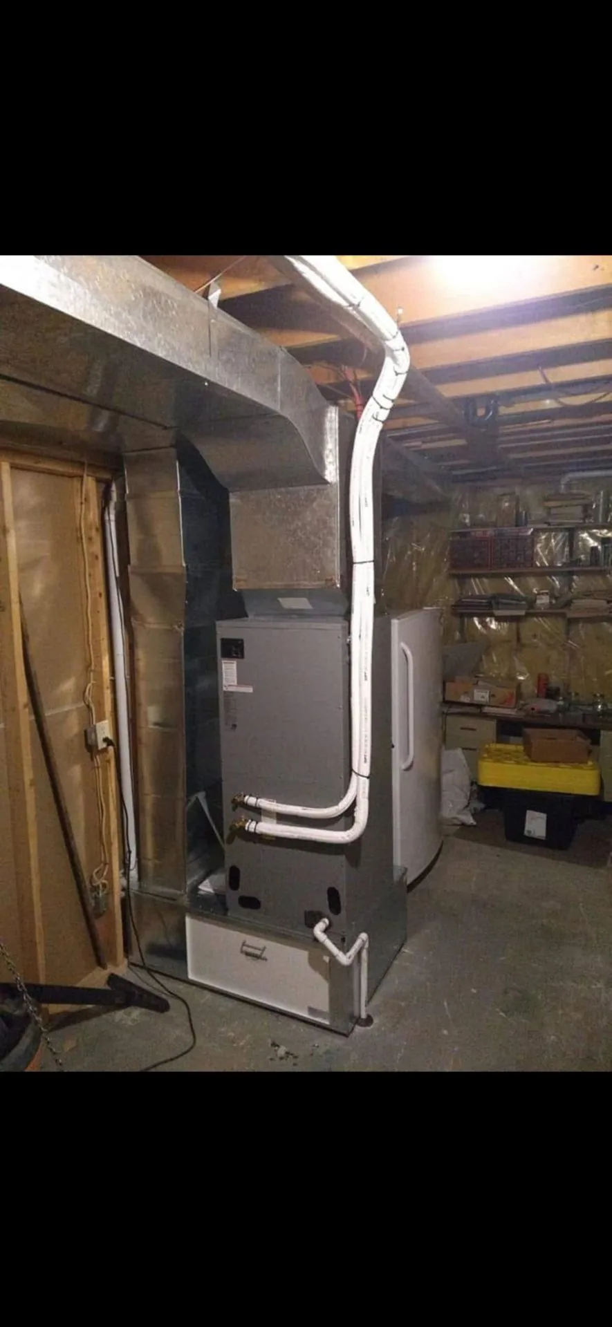 Compact high-efficiency HVAC system in a mechanical room